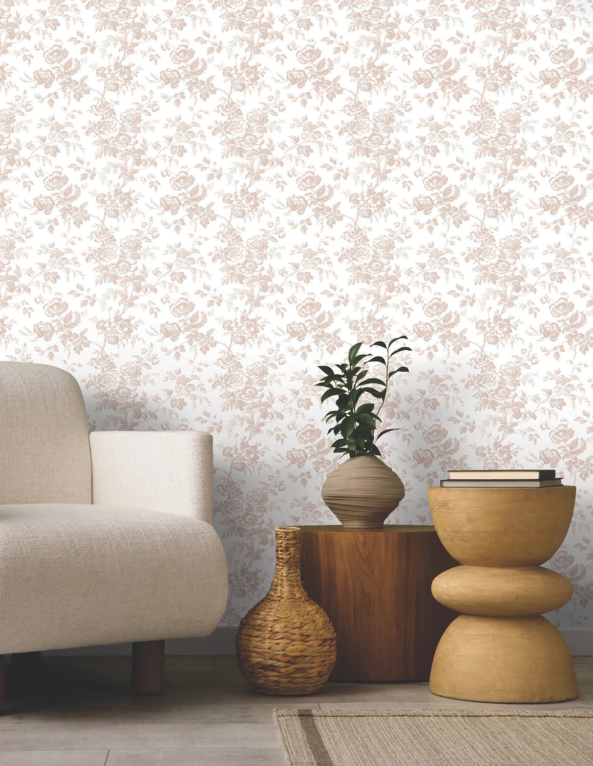Anemone Toile Wallpaper by Toiles Resource Library