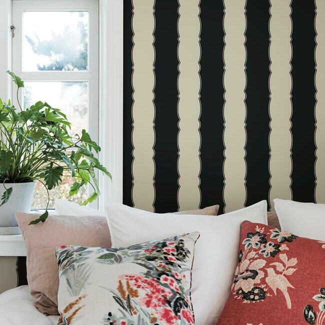 Scalloped Stripe Wallpaper by Grandmillennial Wallpaper