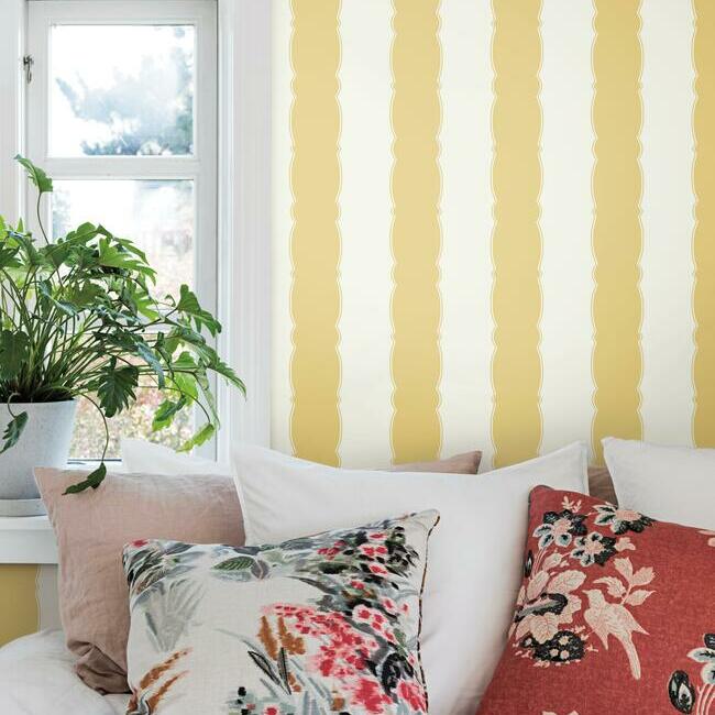 Scalloped Stripe Wallpaper by Grandmillennial Wallpaper
