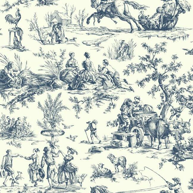 Seasons Toile Wallpaper by Grandmillennial Wallpaper
