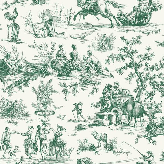 Seasons Toile Wallpaper by Grandmillennial Wallpaper
