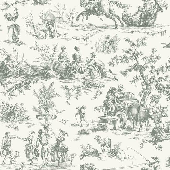 Seasons Toile Wallpaper by Grandmillennial Wallpaper