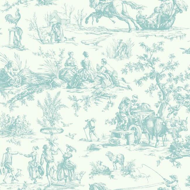 Seasons Toile Wallpaper by Grandmillennial Wallpaper