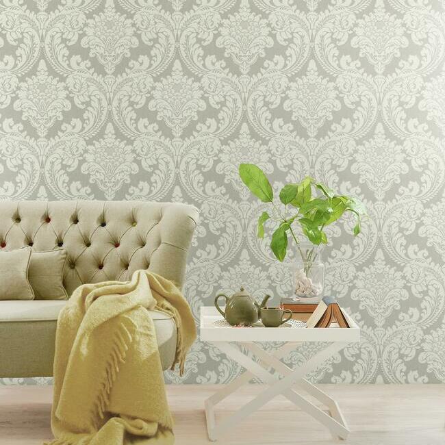 Tapestry Damask Wallpaper by Grandmillennial Wallpaper