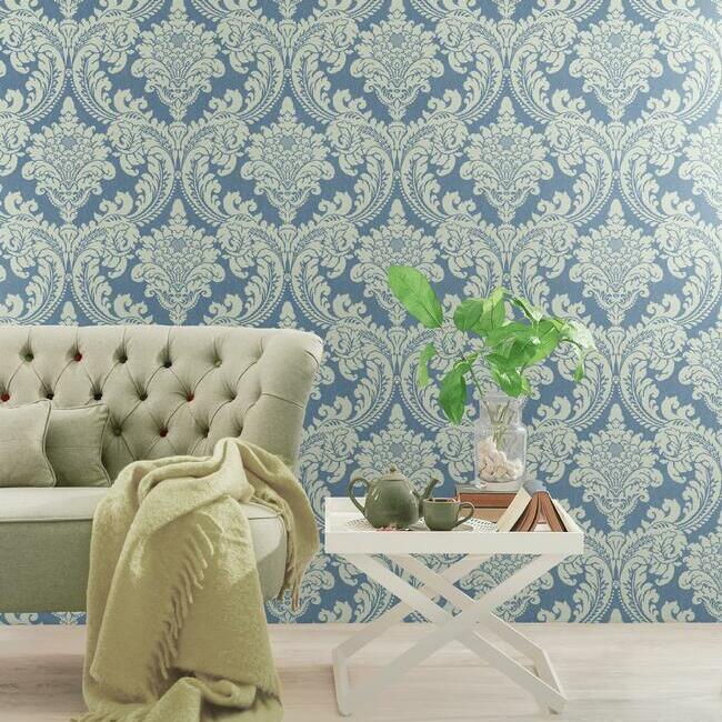 Tapestry Damask Wallpaper by Grandmillennial Wallpaper