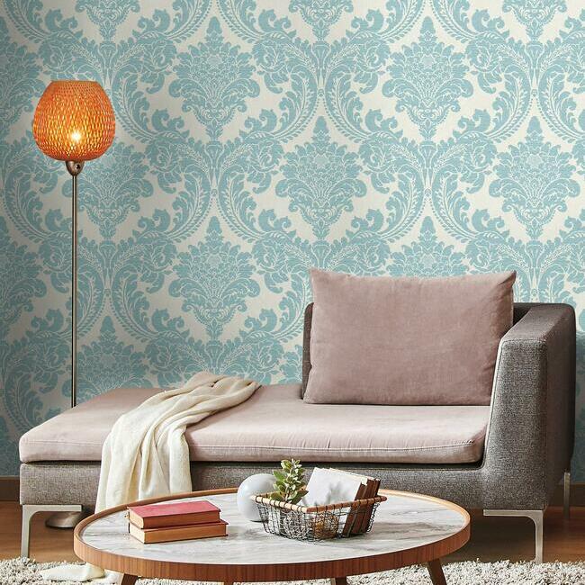 Tapestry Damask Wallpaper by Grandmillennial Wallpaper