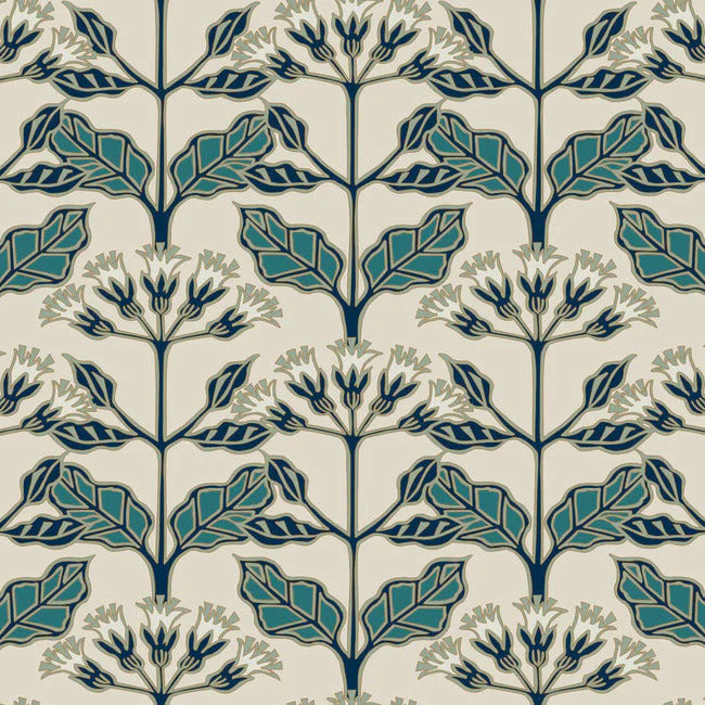 Tracery Blooms Wallpaper by Ronald Redding Wallpaper