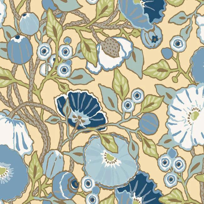 Vincent Poppies Wallpaper by Greenhouse Wallpaper