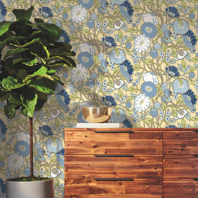 Vincent Poppies Wallpaper by Greenhouse Wallpaper