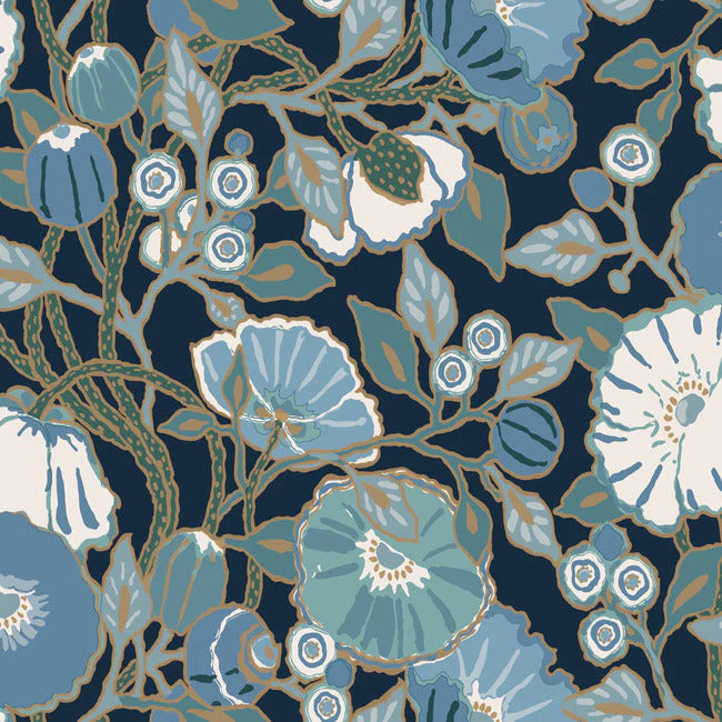 Vincent Poppies Wallpaper by Greenhouse Wallpaper