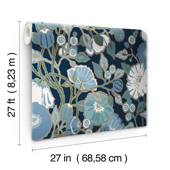 Vincent Poppies Wallpaper by Greenhouse Wallpaper