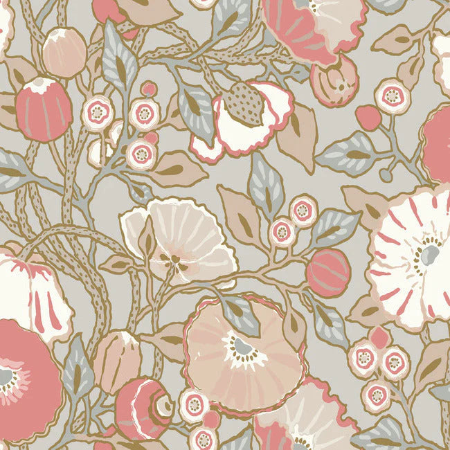 Vincent Poppies Wallpaper by Greenhouse Wallpaper