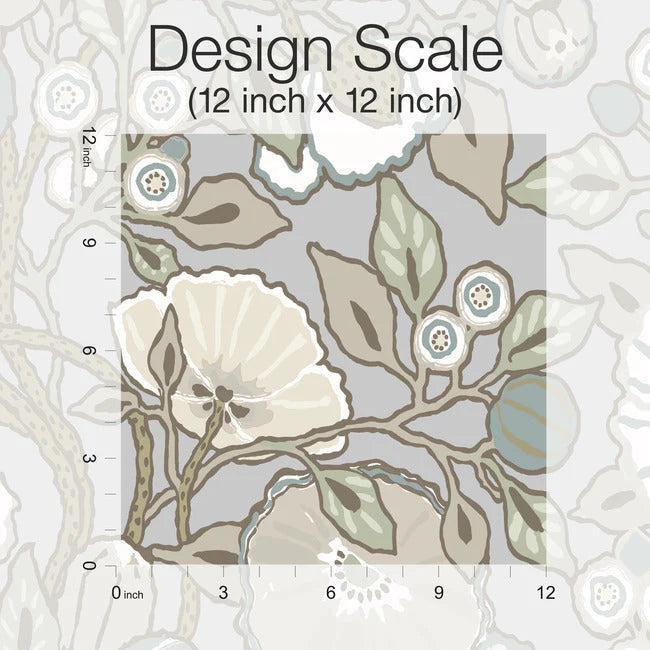 Vincent Poppies Wallpaper by Greenhouse Wallpaper