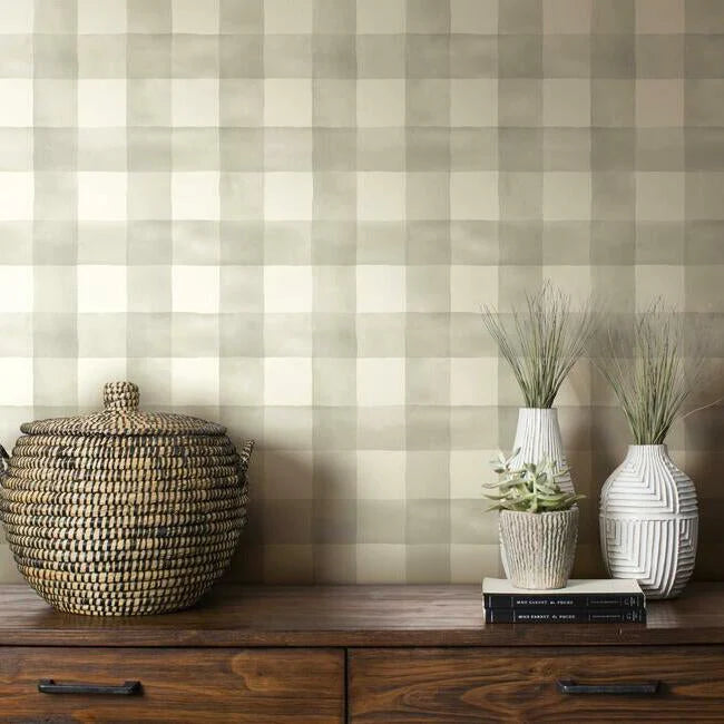 Watercolor Check Wallpaper by Magnolia Home Vol. 1