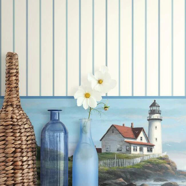 Sailing Lighthouse Wallpaper Border by Open Sheet