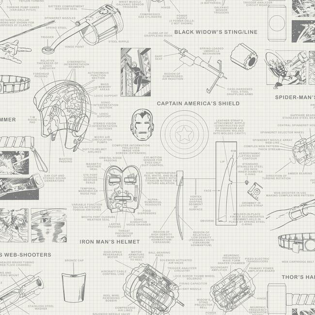 Marvels Heroes Schematics Wallpaper by Disney Kids Vol. 4