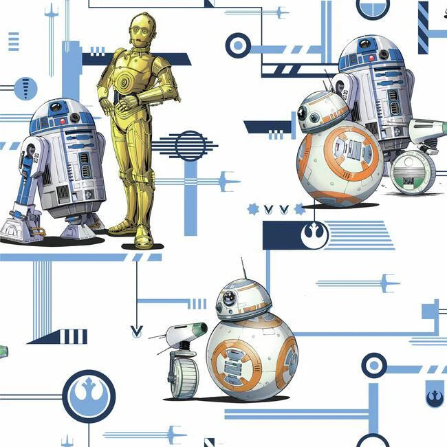 Star Wars The Rise of Skywalker Droids Wallpaper by Disney Kids Vol. 4