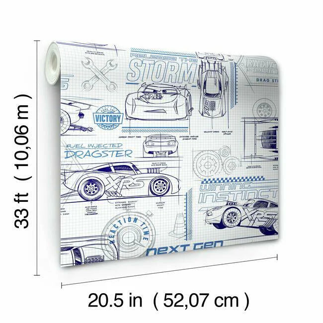 Disney and Pixar Cars Schematic Wallpaper by Disney Kids Vol. 4