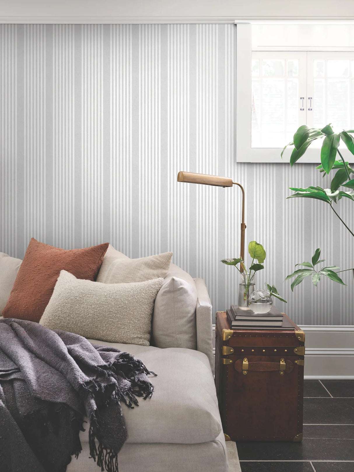 French Linen Stripe Wallpaper by Legacy