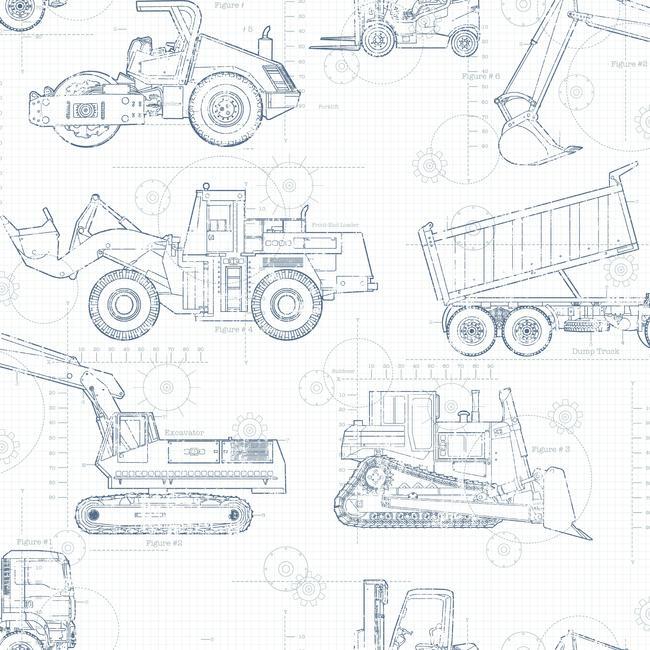 Construction Blueprint Wallpaper by Open Sheet
