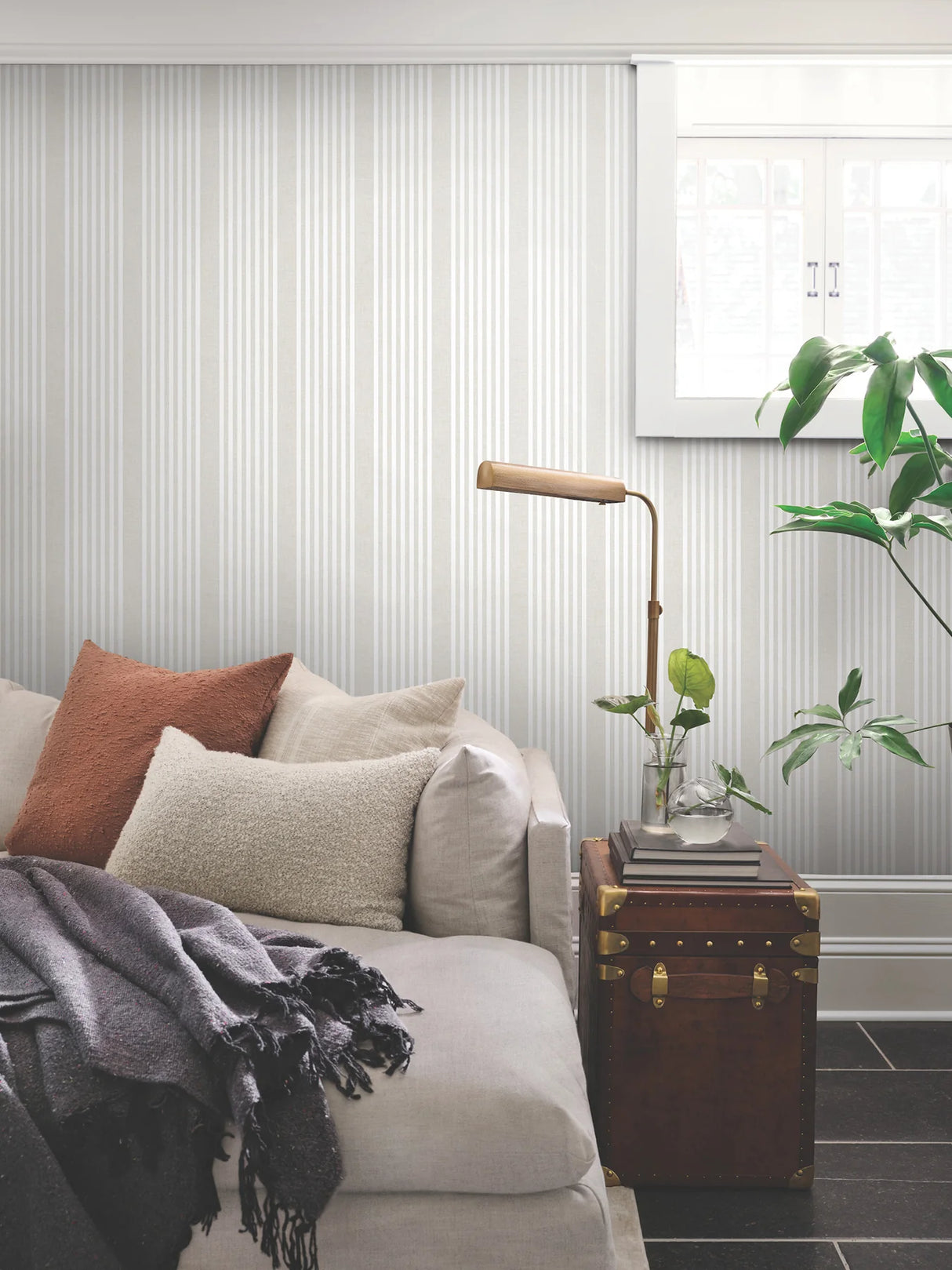 French Linen Stripe Wallpaper by Legacy