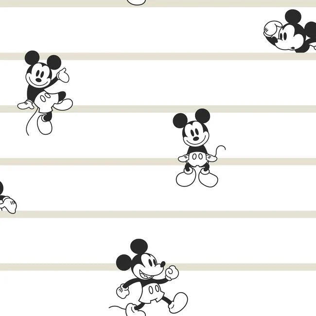 Disney Mickey Mouse Stripe Wallpaper by Disney Kids Vol. 4