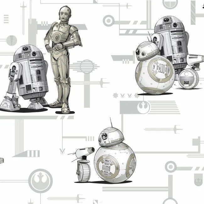 Star Wars The Rise of Skywalker Droids Wallpaper by Disney Kids Vol. 4