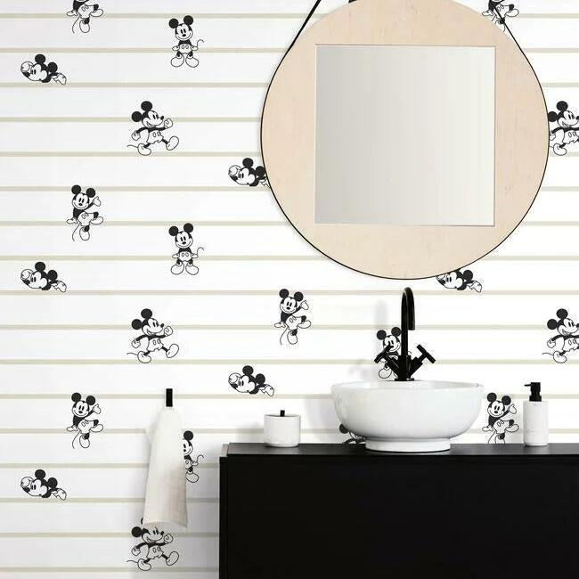 Disney Mickey Mouse Stripe Wallpaper by Disney Kids Vol. 4