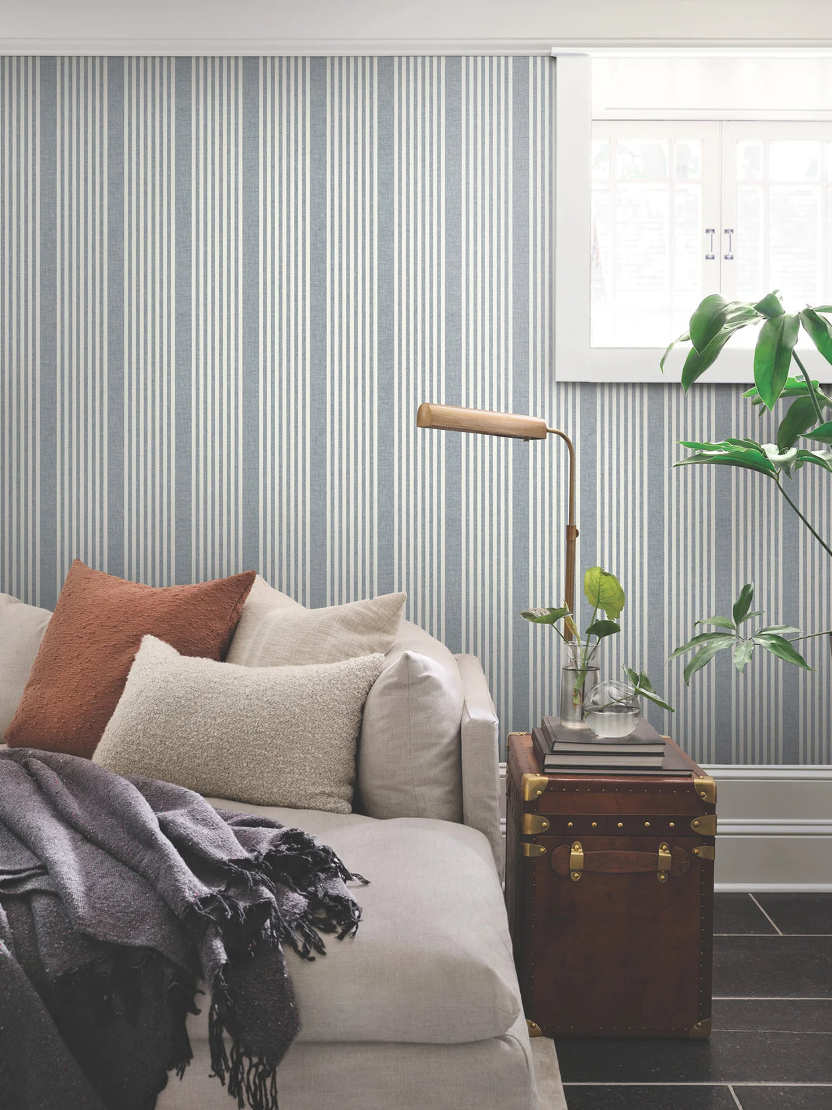 French Linen Stripe Wallpaper by Legacy