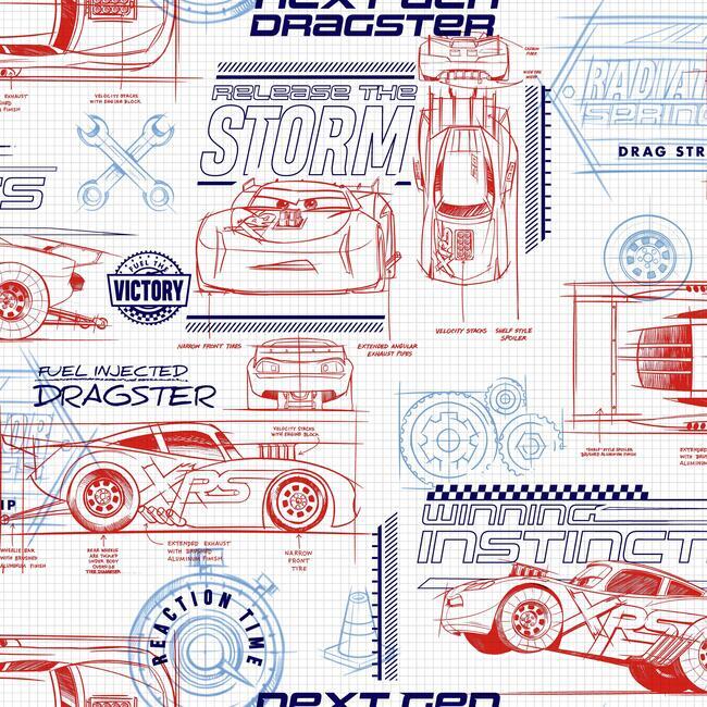 Disney and Pixar Cars Schematic Wallpaper by Disney Kids Vol. 4