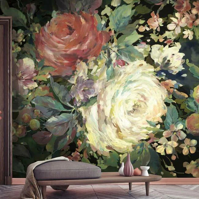 Impressionist Floral Wall Mural by Mural Resource Library