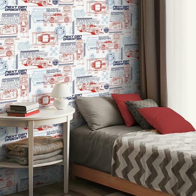 Disney and Pixar Cars Schematic Wallpaper by Disney Kids Vol. 4