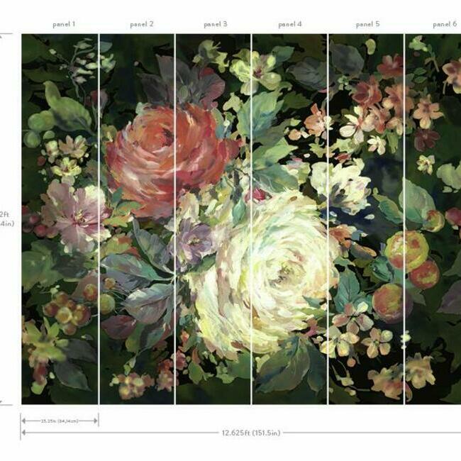 Impressionist Floral Wall Mural by Mural Resource Library