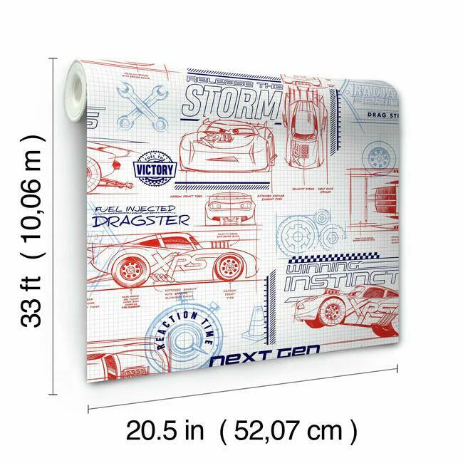 Disney and Pixar Cars Schematic Wallpaper by Disney Kids Vol. 4