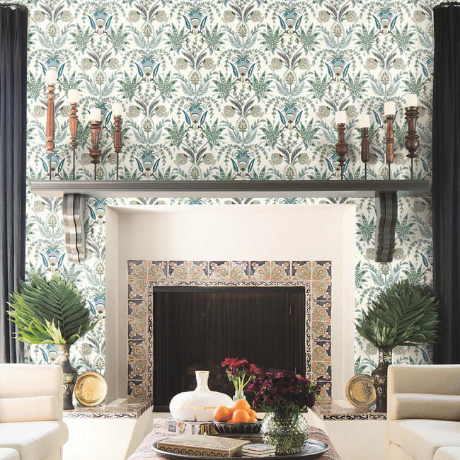 Seaside Jacobean Wallpaper by Mediterranean