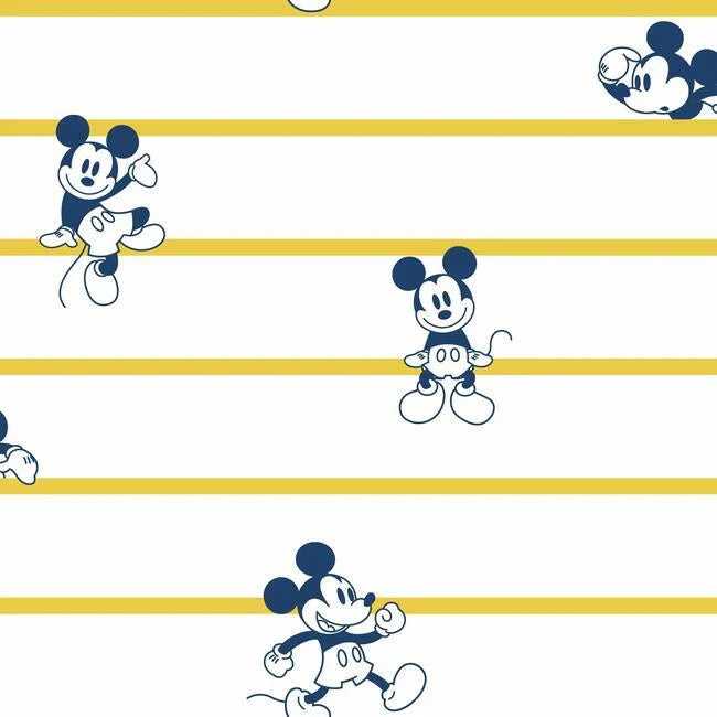 Disney Mickey Mouse Stripe Wallpaper by Disney Kids Vol. 4