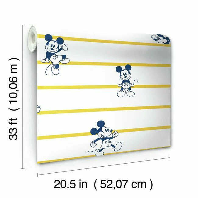 Disney Mickey Mouse Stripe Wallpaper by Disney Kids Vol. 4
