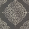 Capella Charcoal Medallion - Damask Wallpaper