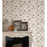 Georgette Burgundy Jacobean - Jacobean Wallpaper