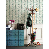 Charlise Teal Floral Stripe - Stripes Wallpaper