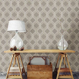 Linkage Brown Trellis - Stripes Wallpaper