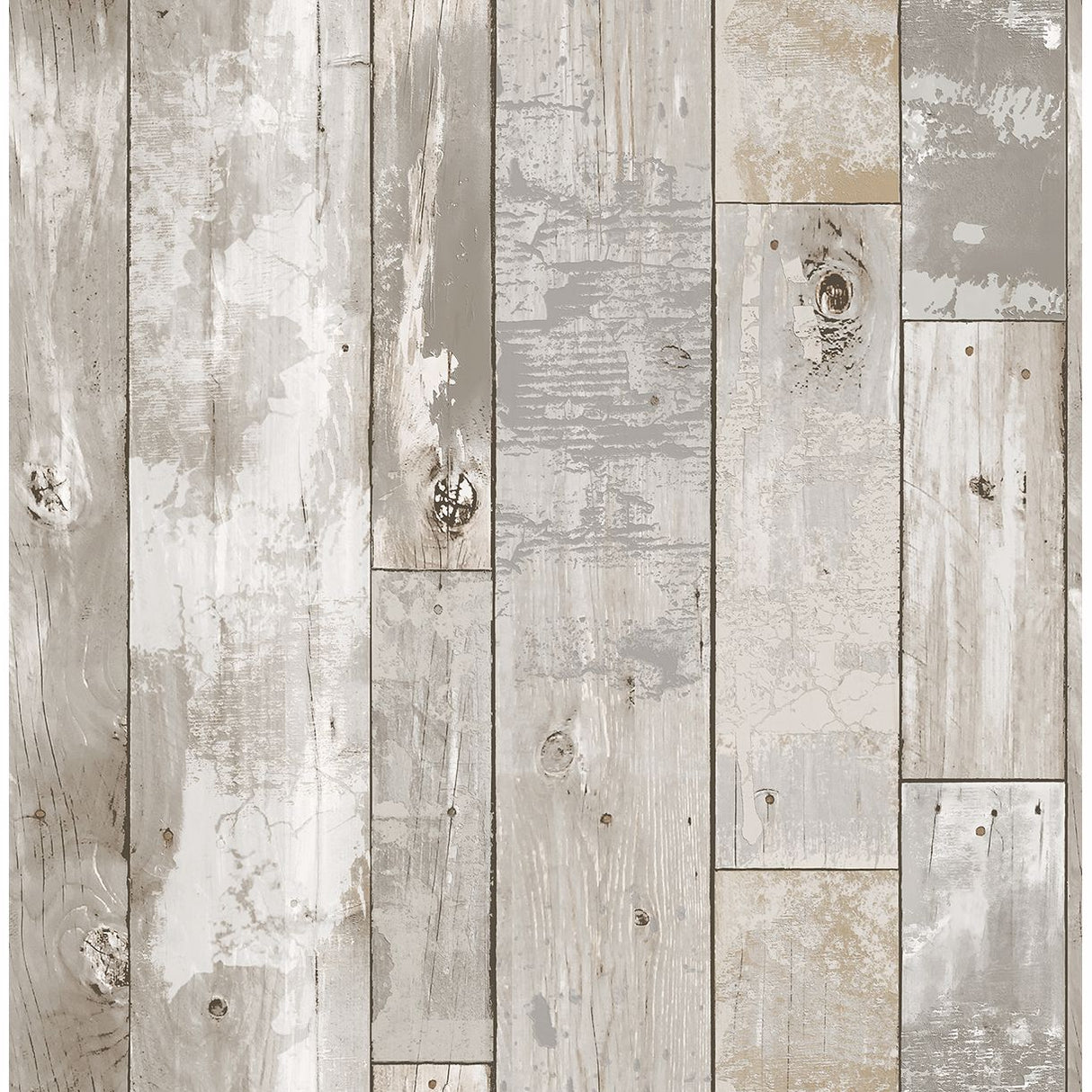 Deena Grey Distressed Wood Wallpaper - Distressed Wallpaper