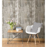 Deena Grey Distressed Wood Wallpaper - Distressed Wallpaper