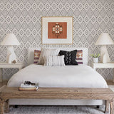 Ganado Dark Brown Geometric Ikat Wallpaper - Geometric Wallpaper