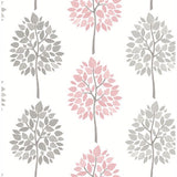 Saar Pink Tree Wallpaper - Stripes Wallpaper