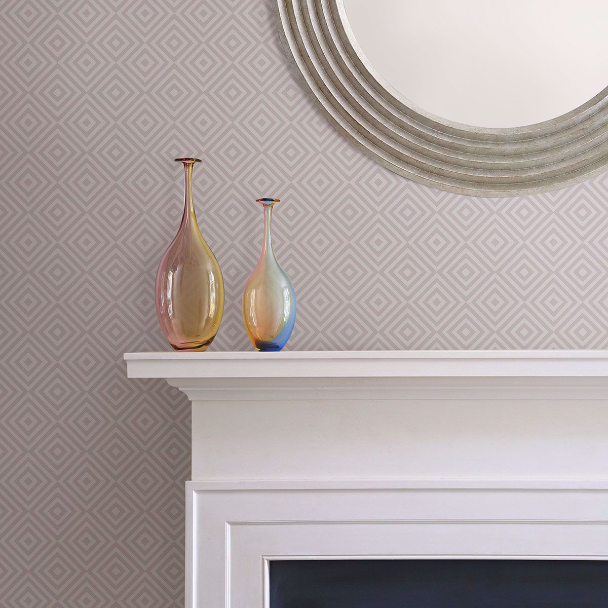 Metropolitan Lavender Geometric Diamond - Geometric Wallpaper