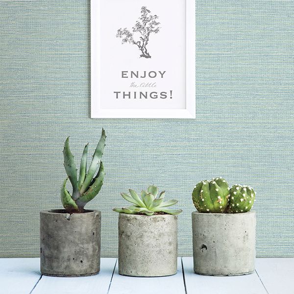 Agave Bliss Teal Faux Grasscloth Wallpaper - Grasscloth Wallpaper