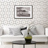 Babylon Metallic Abstract Floral Wallpaper - Stripes Wallpaper