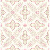Off Beat Ethnic Pink Geometric Floral - Geometric Wallpaper