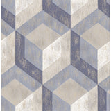 Rustic Wood Tile Blue Geometric - Geometric Wallpaper